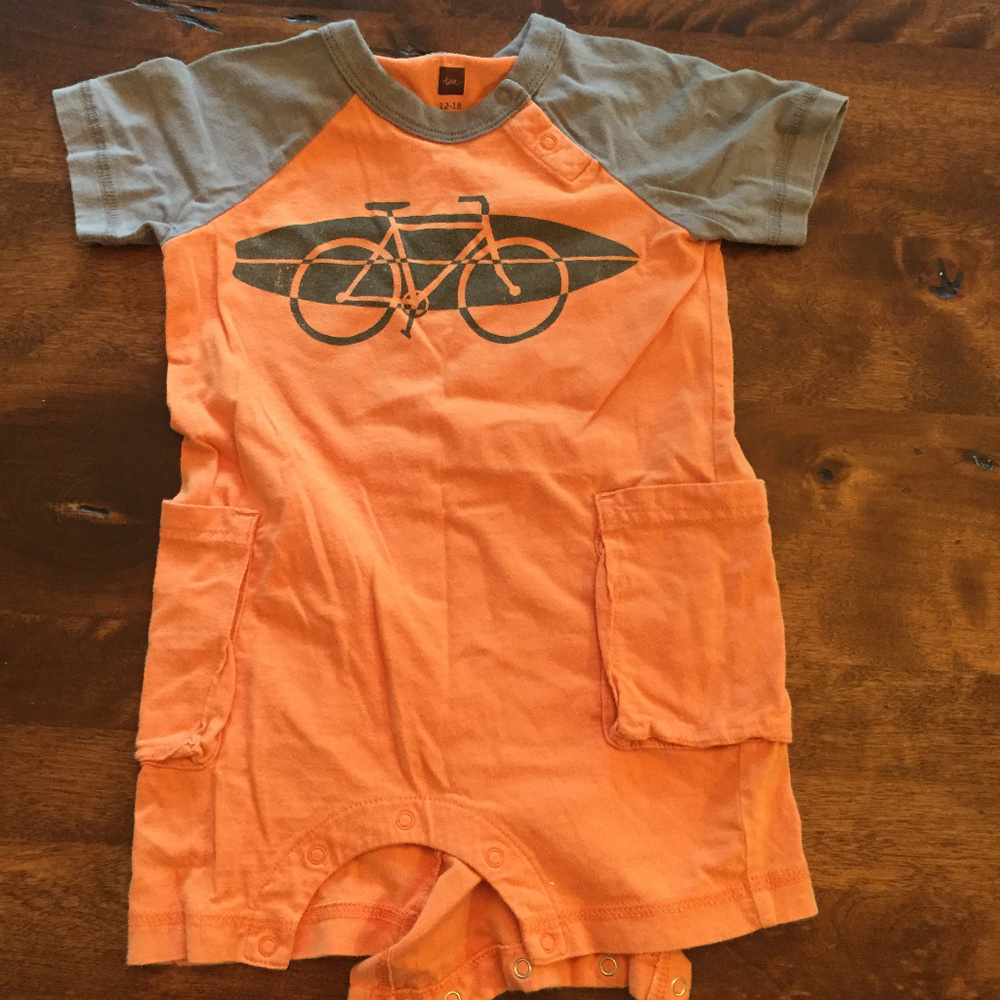 Tea Collection bicycle romper 12-18 months